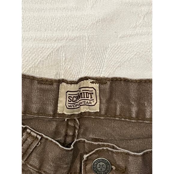 Schmidt Workwear Brown Cargo Carpenter Work Jeans Mens 40x30 - Picture 4 of 5